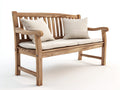 Bancos de jardín de madera 140x65x90 cm - marrón natural - diseño rústico con respaldo curvo