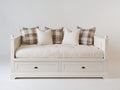 Sofás cama de madera 205x100x100 cm - blanco crema - diseño clásico con 2 cajones