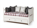 Sofás cama de madera con 2 cajones 205 x 100 x 106 cm - blanco y multicolor - estilo clásico