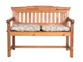 Banco de jardín de madera 125 x 62 x 95 cm - madera natural - diseño rústico con respaldo de listones y reposabrazos