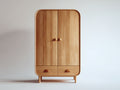 Armarios de madera 100x45x180 cm - color madera natural - estilo moderno con 2 puertas y 2 cajones para dormitorio