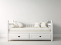 Sofás cama de madera 200x95x105 cm - blanco - diseño clásico con 2 cajones