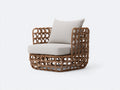 Sillones de ratán con cojines 88 x 86 x 84 cm - marrón natural y beige claro - diseño abierto contemporáneo