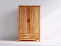 Armarios de dormitorio de madera con 2 puertas y 2 cajones 100 x 55 x 185 cm - roble natural - estilo clásico
