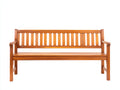 Bancos de jardín de madera 160x62x90 cm - marrón cálido - diseño clásico con respaldo de listones