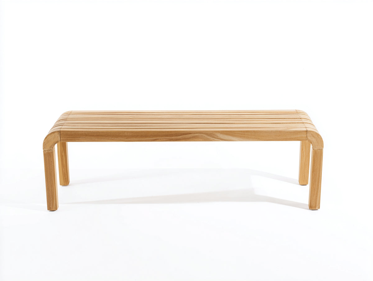 Bancos de jardín de madera con asiento de listones 120 x 40 x 45 cm - roble natural - diseño minimalista