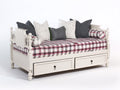 Sofás cama de madera 215 x 98 x 100 cm - blanco roto - diseño clásico con 2 cajones