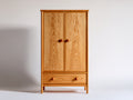 Armarios de dormitorio de madera con 2 puertas y 1 cajón 90 x 52 x 180 cm - roble miel - estilo natural